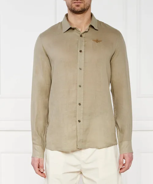 

Льняная рубашка Regular fit Aeronautica Militare, зеленый