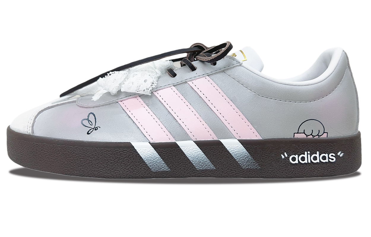 

Adidas Neo ВЛ Корт 2.0 устойчивые к истиранию лоу-топ скейтборд кроссовки унисекс серебристо-розовые, цвет Silver Pink