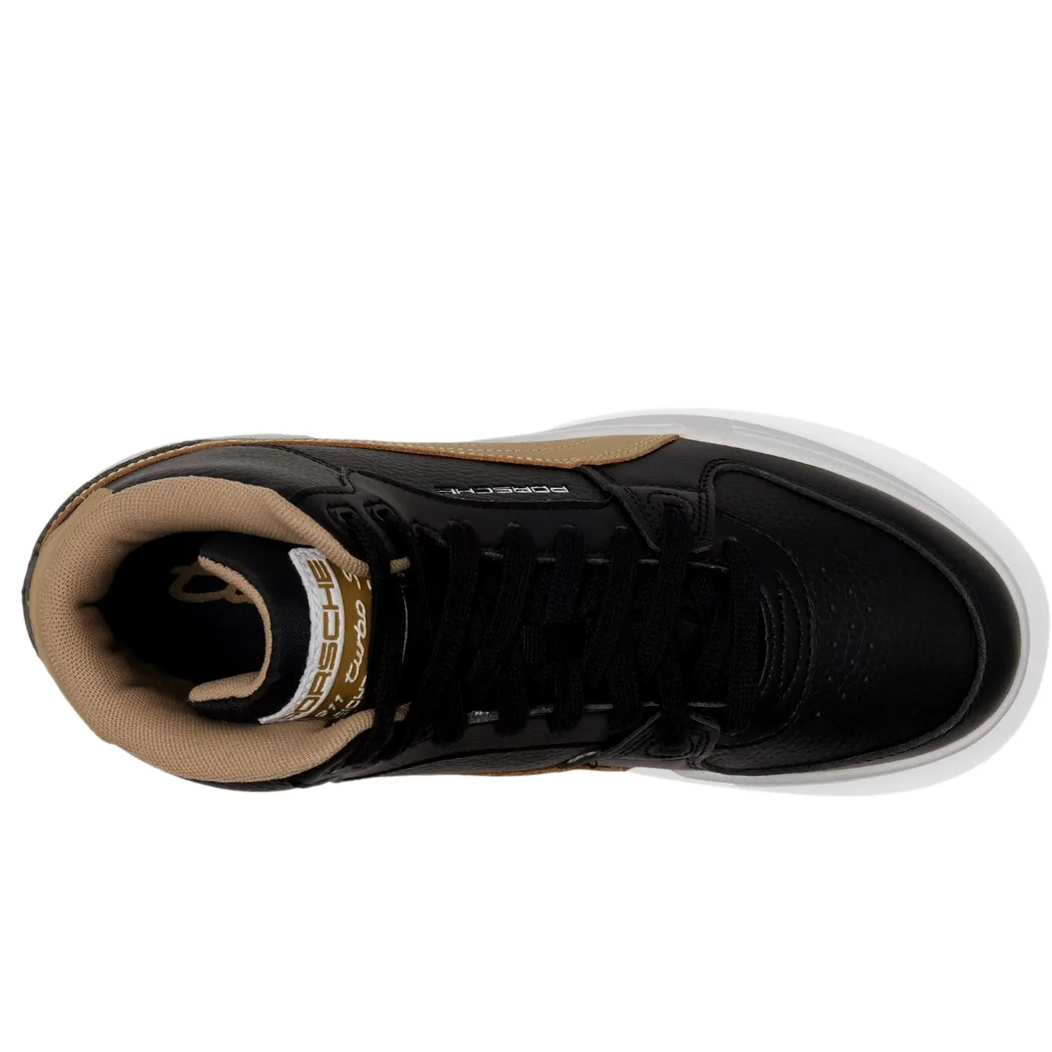 Мужские кроссовки Puma Porsche Legacy California Pro Mid Puma Black / Sand Dune / Puma White 392865-01 — фото 2