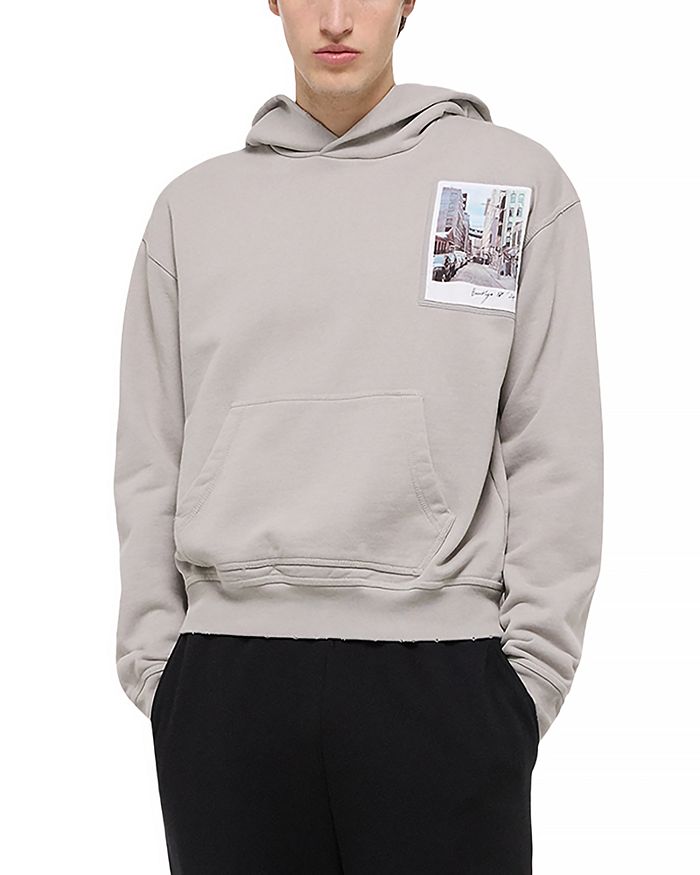

Толстовка с капюшоном в виде открытки Helmut Lang, серый