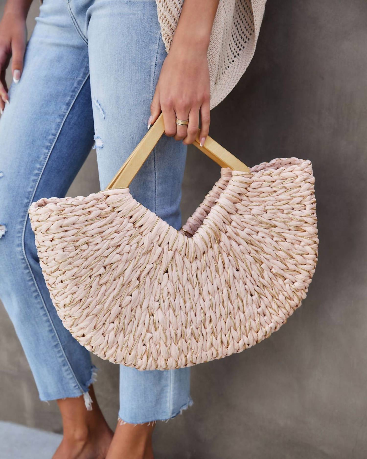 

Женская сумка-тоут Isabella с деревянной ручкой, цвет Nude Mimi Wholesale, Nude