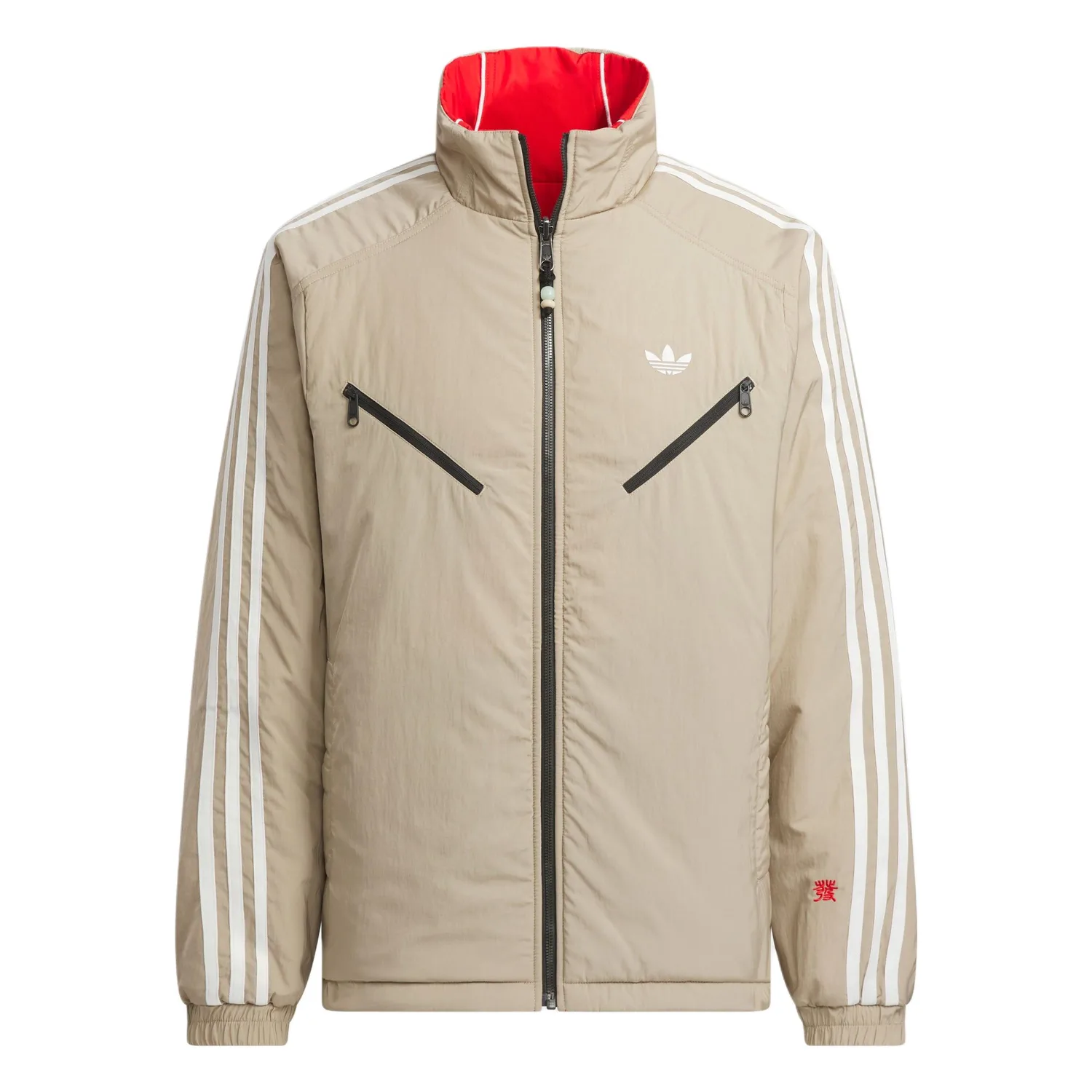 Adidas Originals Куртка-пуховик CNY REV мужская светло-алая/теневая хаки-коричневая — фото 4