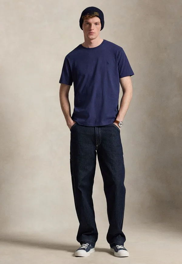Стандартная футболка из хлопка и льна, базовая футболка Polo Ralph Lauren, Newport Navy — фото 2