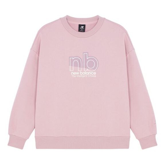 

Свитер round neck long sleeves solid color pullover hoodie pink New Balance, розовый