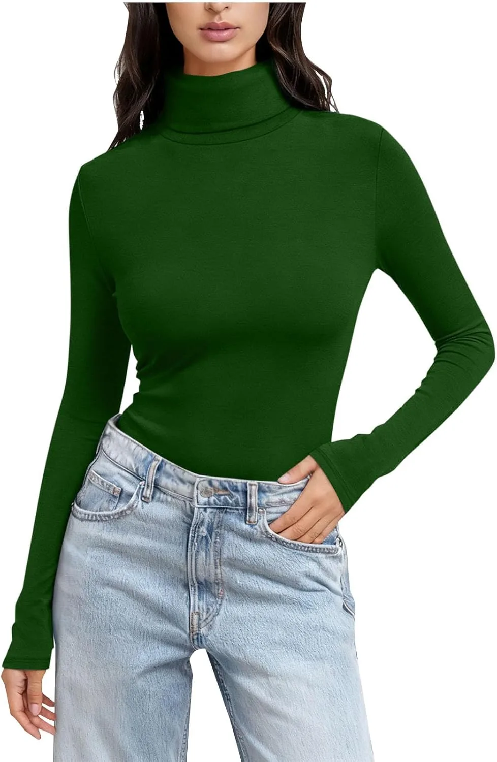 

Базовый топ для женщин Mock Turtleneck, легкий, с ребристым узором Furundly