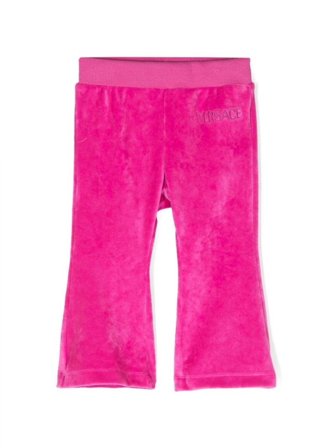 

Versace Kids бархатные легинсы с вышитым логотипом, розовый