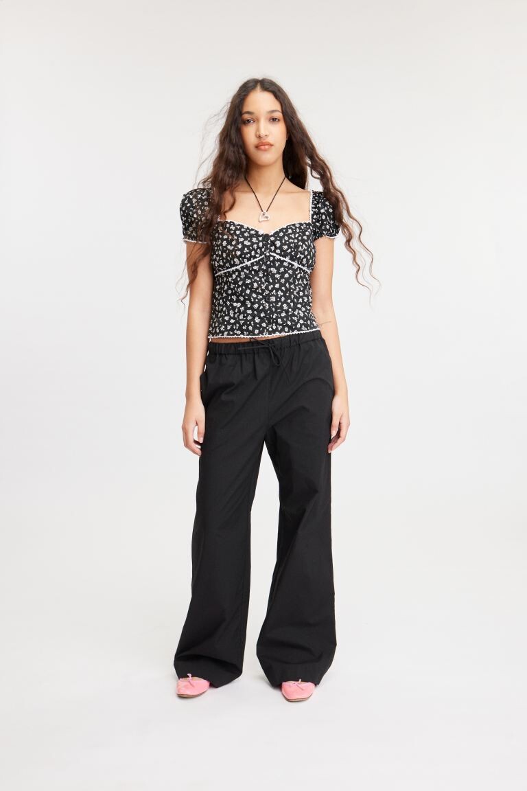 

Свободные брюки из поплина Monki, черный