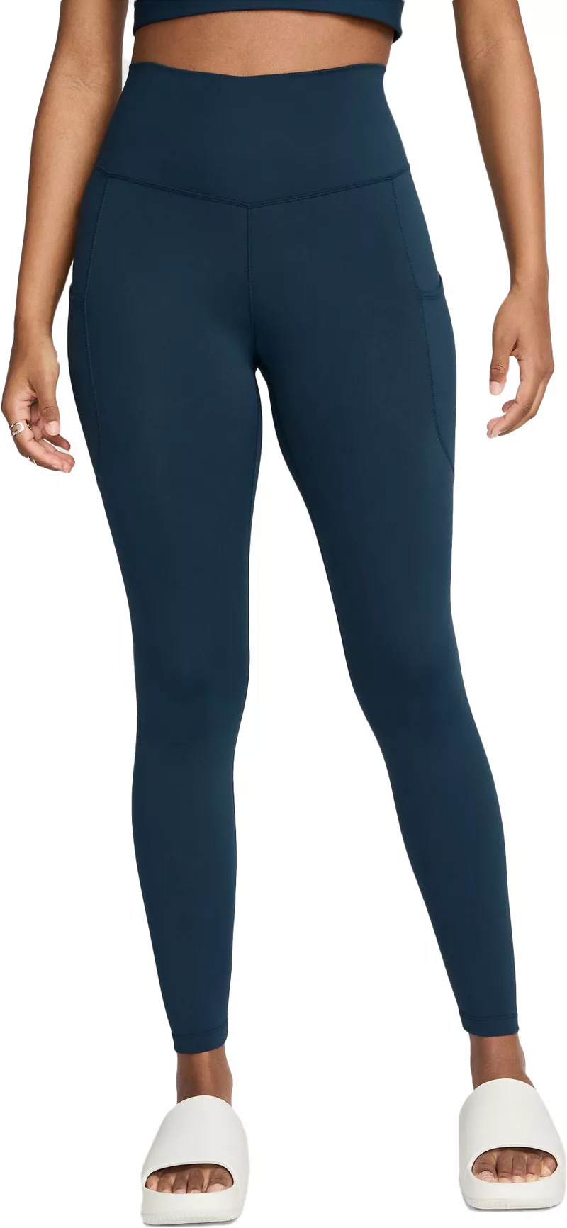

Женские леггинсы Nike One с высокой талией 7/8 и карманами, цвет Armory Navy