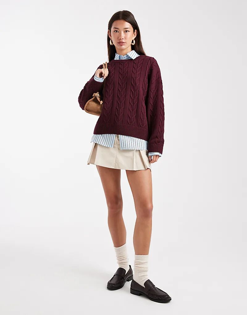 

Свитер Cotton On с круглым вырезом, насыщенного гранатового цвета