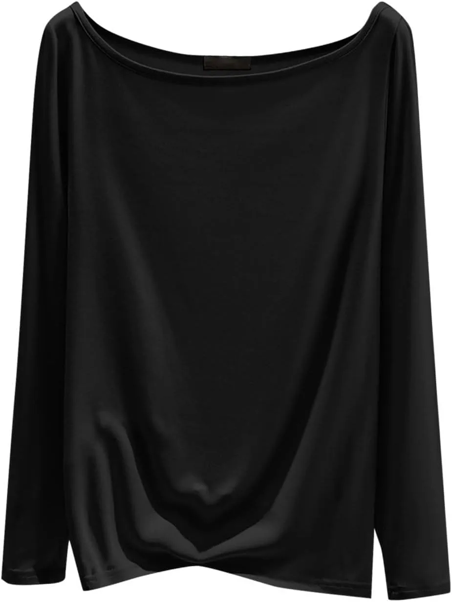 

Женская блузка с лодочкой из модала, длинный рукав, повседневная