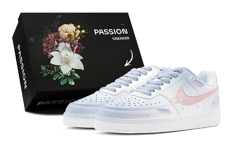

Кроссовки Nike Court Vision 1 Skateboarding Shoes Women's Low-top Pink, синий