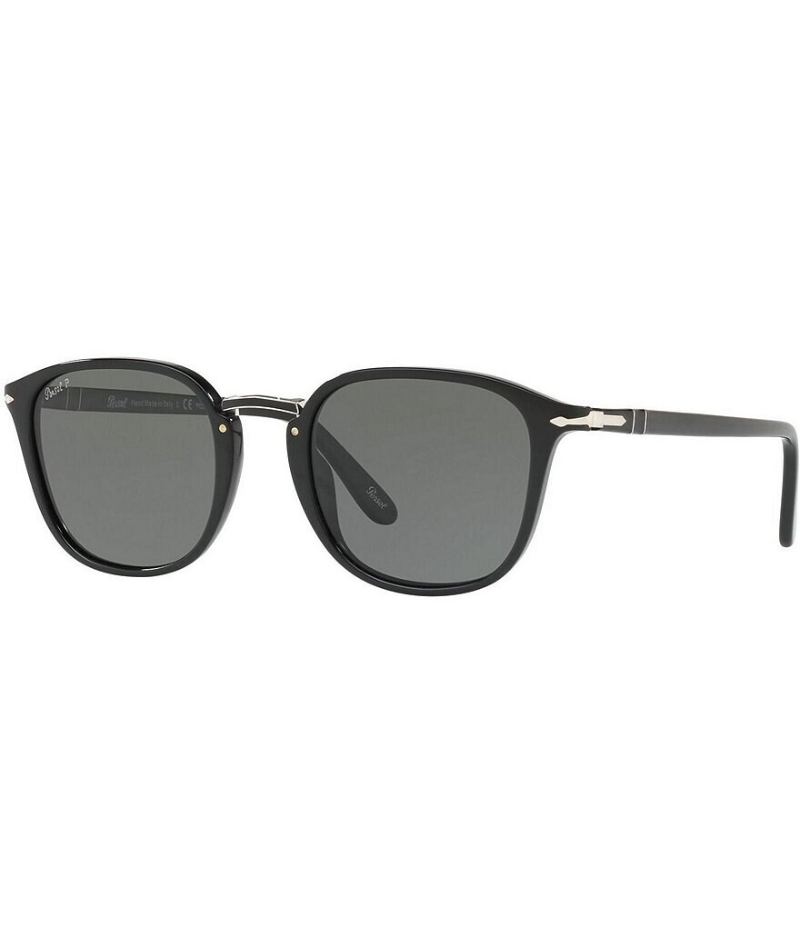 

Persol Unisex PO3186S Черепаховые круглые поляризованные солнцезащитные очки 53 мм, черный