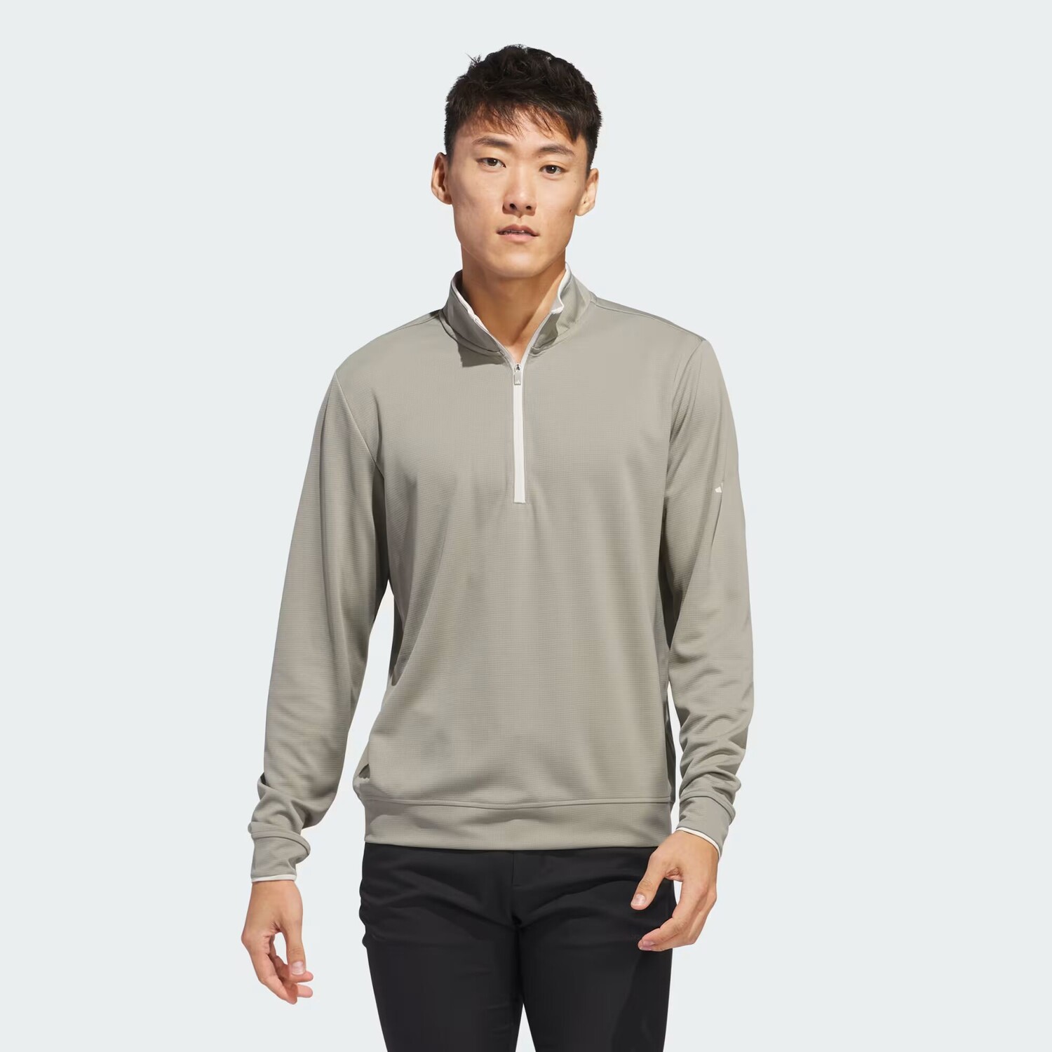 

Легкий топ с молнией до половины Adidas, цвет Silver Pebble