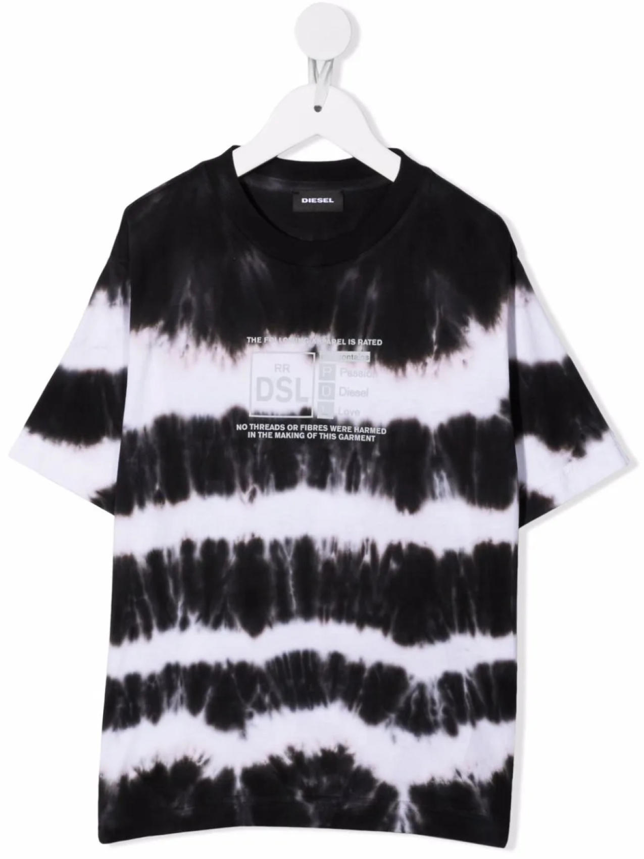 

Diesel Kids футболка с принтом тай-дай, белый