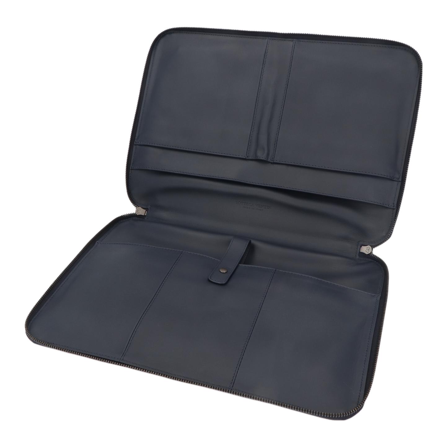 Bottega Veneta Кожаная сумка для ноутбука Men's Marine Blue — фото 4