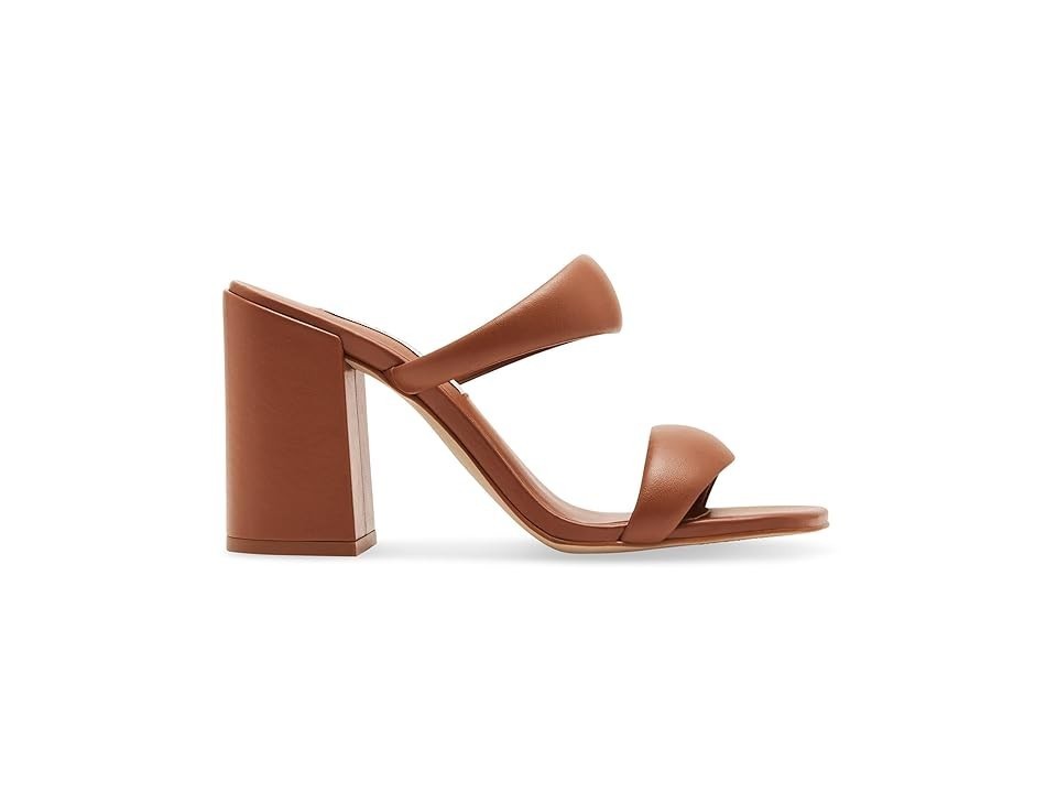 Steve Madden Jinny Sandal Women's  Tan Square Toe Slip On Block Heel VER329, коричневый — фото 3