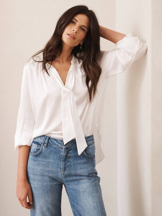 

Футболка Teagan из чистого шелкового сатина NRBY, Ivory