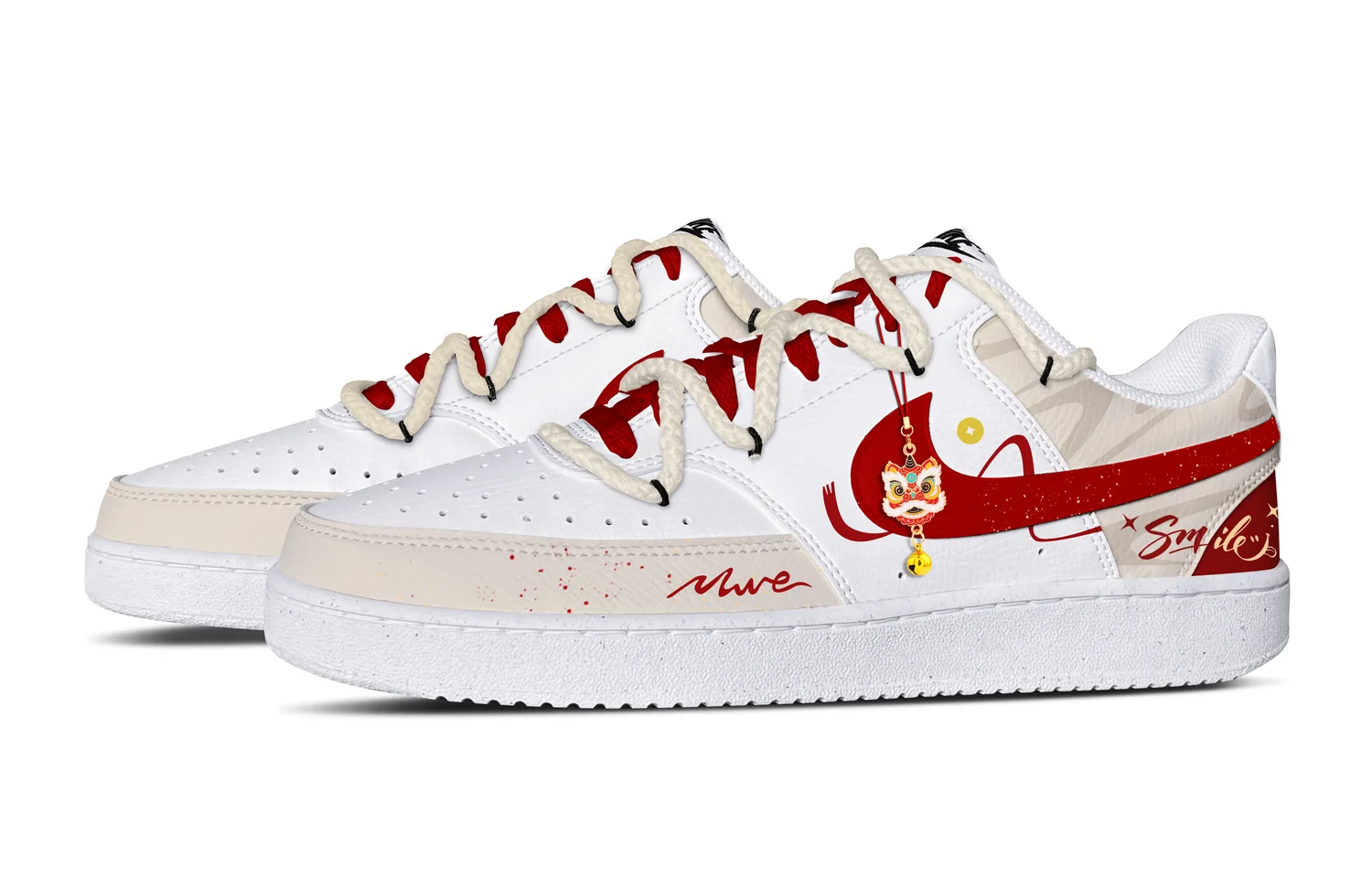 Nike Court Vision 1 Slip Resistant Cushioning Abrasion Resistant низкие кроссовки для скейтбординга унисекс China Red — фото 4