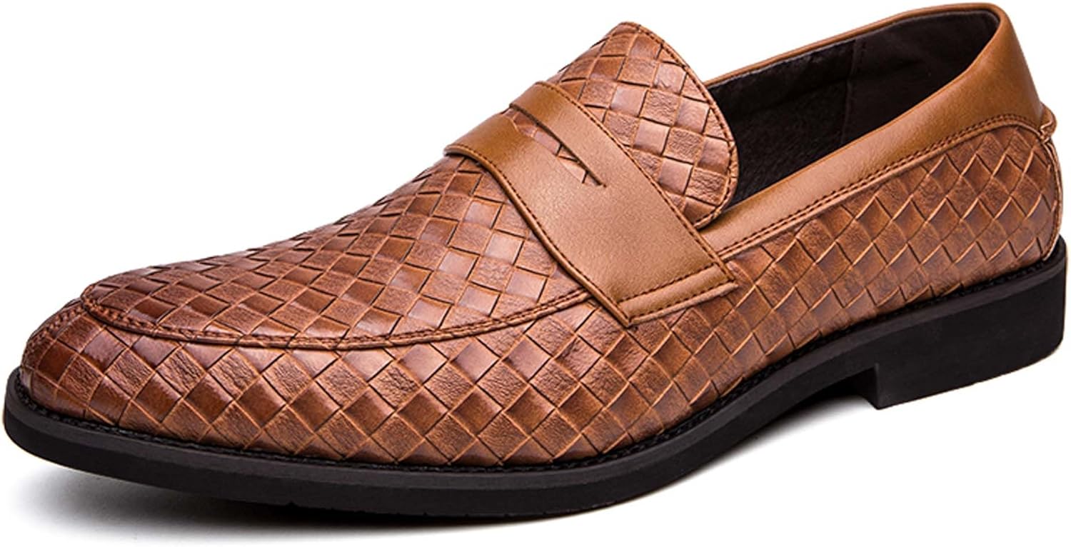 

Мужские лоферы Модные деловые повседневные кожаные туфли Дышащие и легкие, прогулок, работы, свадьбы и официальных мероприятий Generic, коричневый