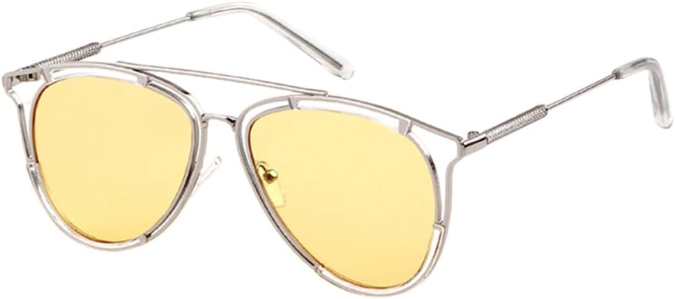 

Женские солнцезащитные очки «кошачий глаз» в винтажном ретро-стиле с металлической оправой, розовыми и желтыми линзами, тонированные, с защитой от ультрафиолета UV400 TYUVIVO, C4