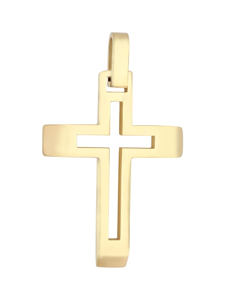 

Adeliás Мужской кулон - крест из нержавеющей стали, золотистый