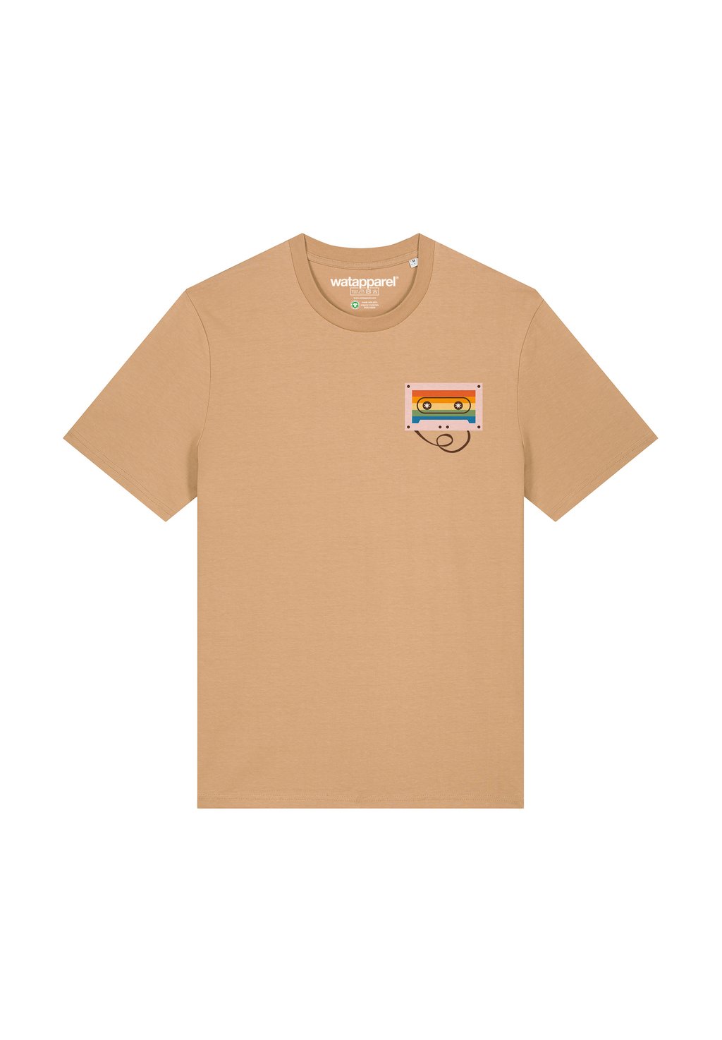 

Футболка с принтом RAINBOW CASSETTE watapparel, бежевый