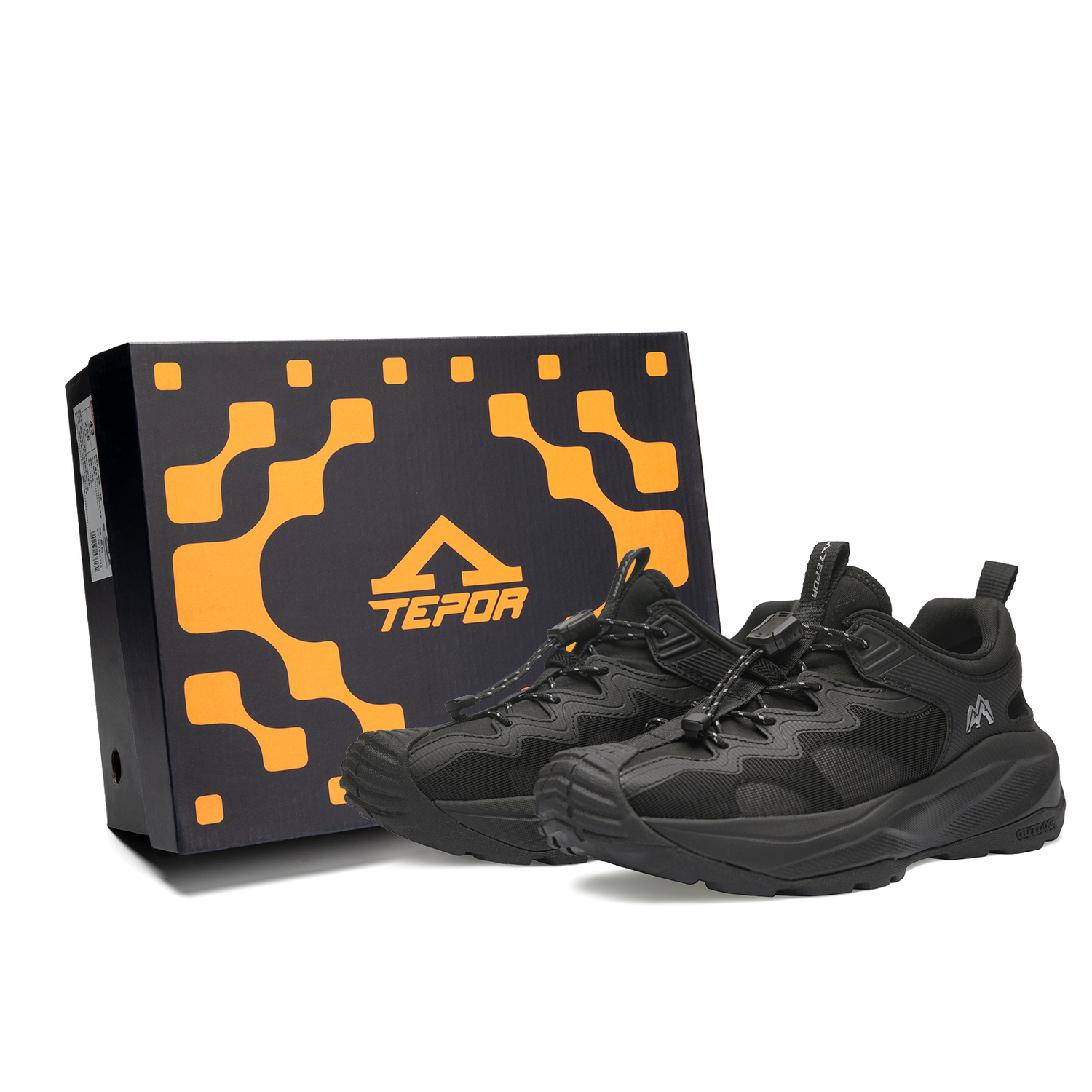 

TEPOR Влагонепроницаемые противоударные дышащие быстросохнущие нескользящие трекинговые ботинки для речных походов унисекс Mountain Black [в комплекте 2 пары стелек]