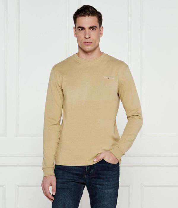 

Лонгслив мужской Tommy Jeans хлопковый облегающего кроя, бежевый