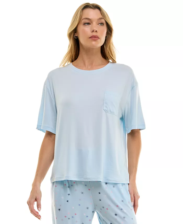 

Женская футболка для сна с удлиненными плечами Drop-Shoulder Crewneck Roudelain, синий