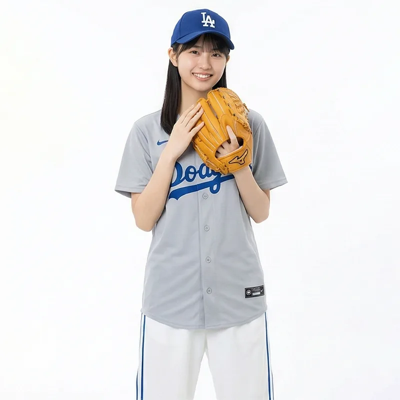 Футболка X MLB Kids с круглым вырезом Moderate Nike, серый — фото 4