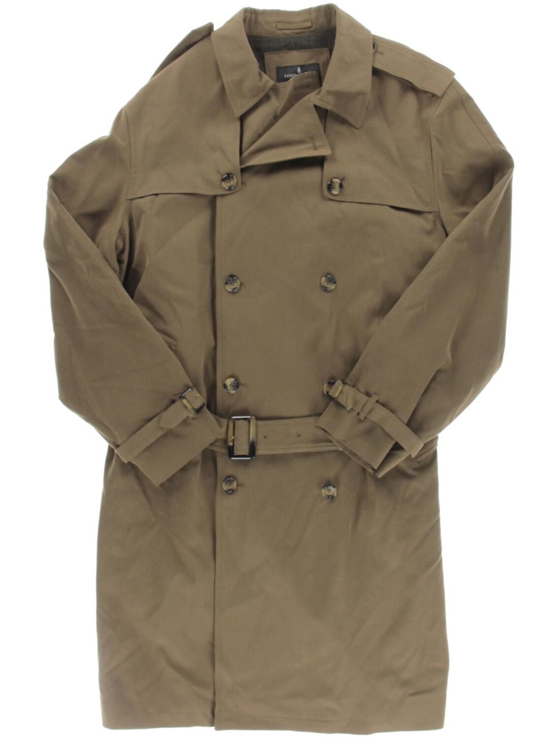 

Мужской двубортный плащ из твила Plymouth London Fog, цвет Dark Khaki