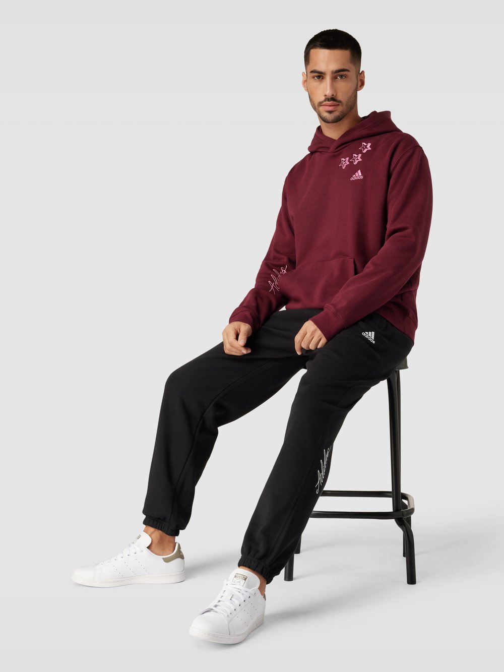 

Толстовка с капюшоном и карманом-кенгуру ADIDAS SPORTSWEAR, бордовый