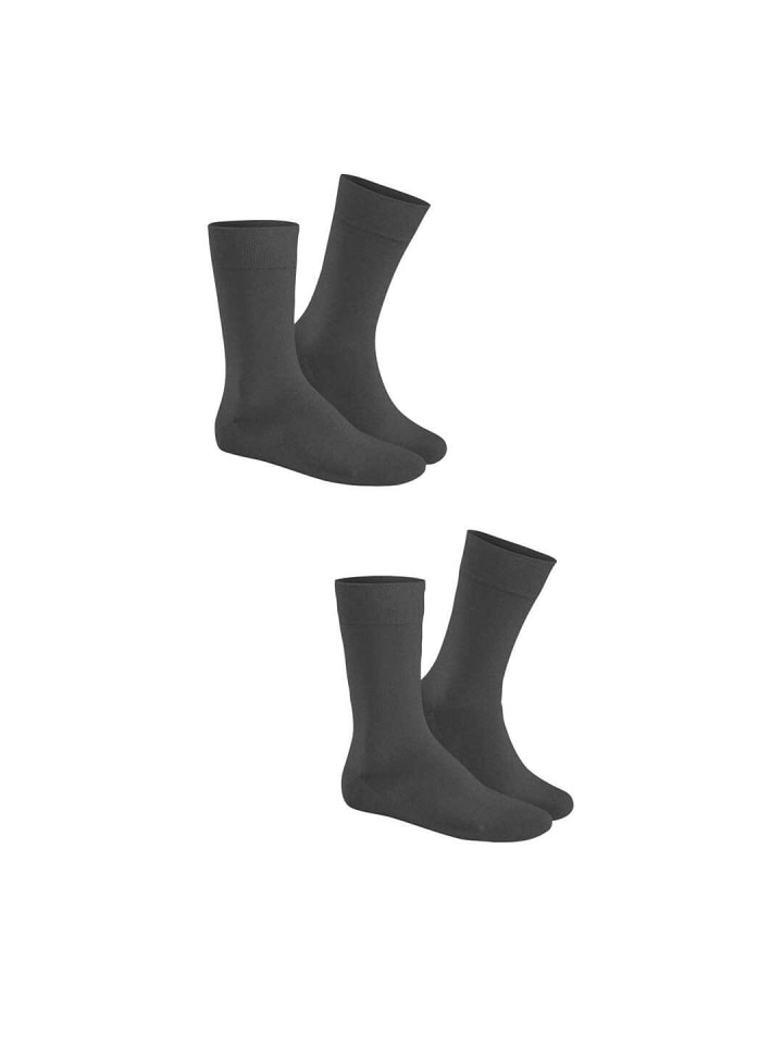 

Носки в упаковке 2 пары с манжетой, не сдавливающей давление, серого меланжевого цвета. Hudson