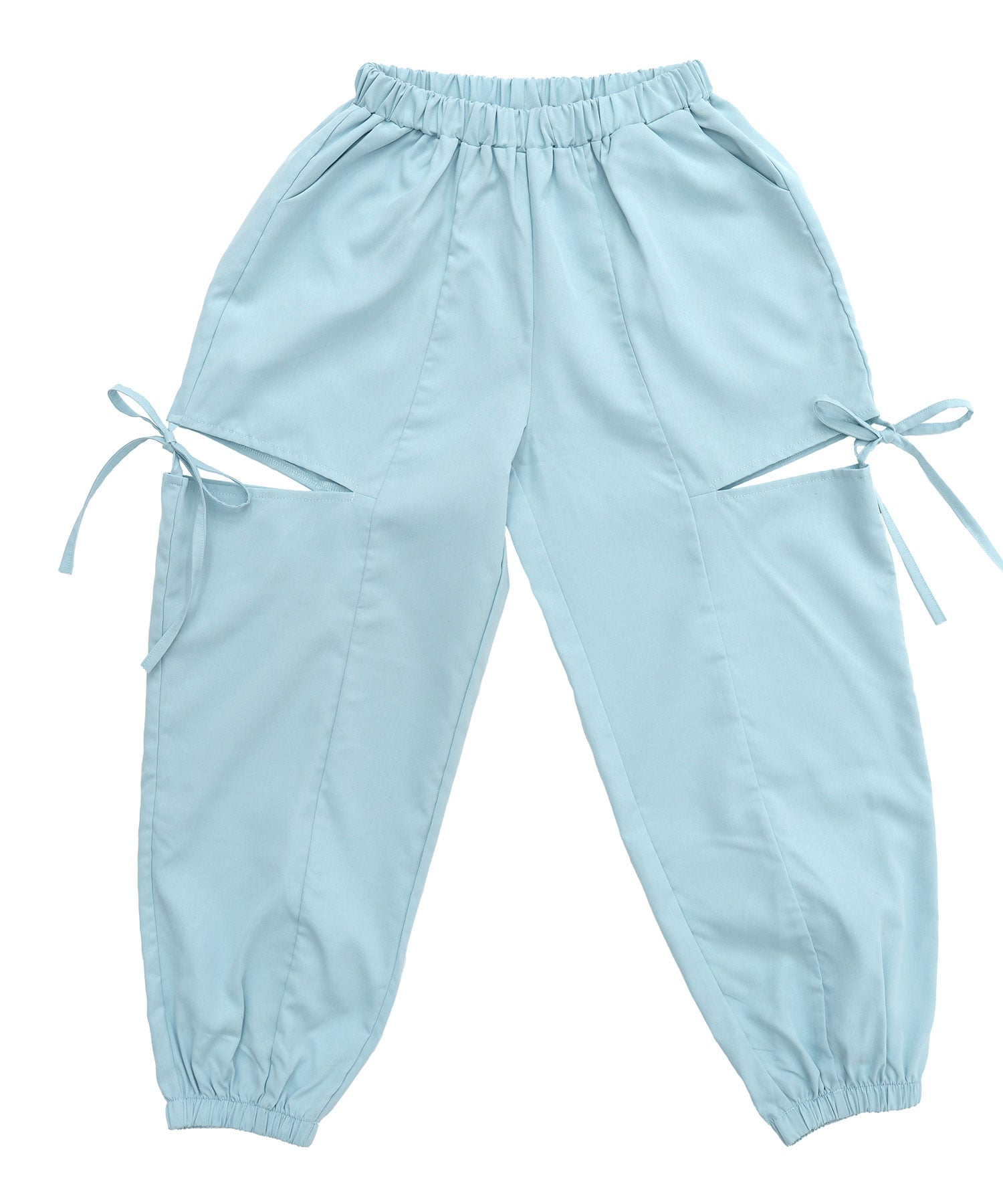 Брюки-карго Bee с лентой и карманами, детская одежда для девочек Bee, Light blue x cutout — фото 4