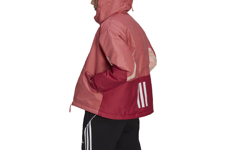 Стеганая куртка женская фуксия Adidas — фото 4