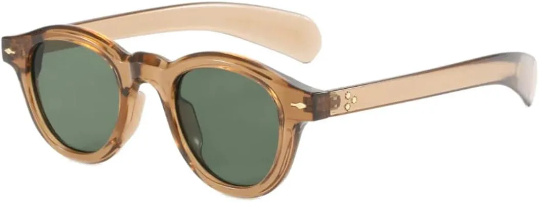 

Солнцезащитные очки с защитой UV400 | Круглая оправа, цветные линзы | Для женщин и мужчин, для занятий спортом на открытом воздухе и вождения DSVIGF, Champagne Green