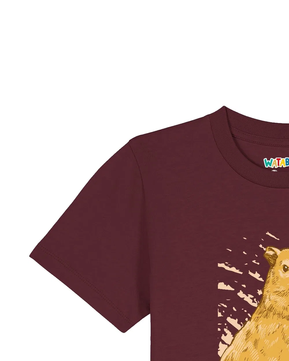 Футболка детская с капибарой Wat? Apparel, винно-красный — фото 3