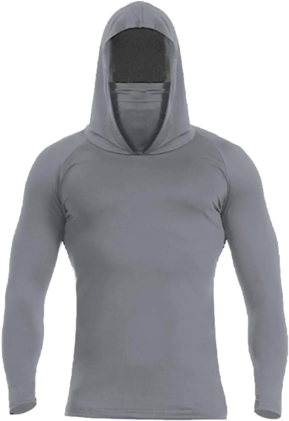 

Мужская рубашка с длинным рукавом Quick Dry Moisture Wicking Sun Protection для бега и спорта с маской