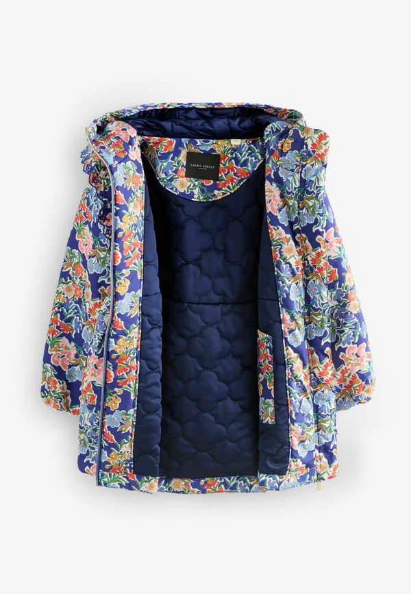 Зимнее пальто прямого кроя с цветочным принтом Laura Ashley, French Navy — фото 3