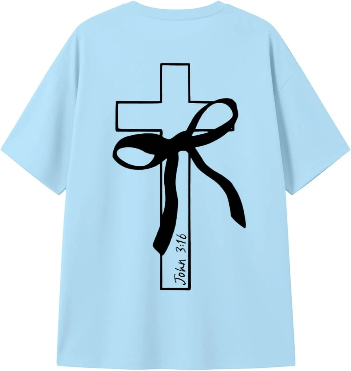 Детская футболка оверсайз с разрезом по бокам, Generic, Z1-light Blue — фото 3