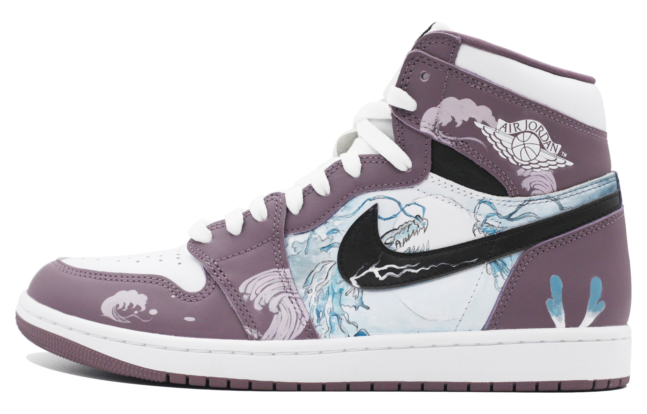 

Кроссовки Air Jordan 1 Vintage Basketball Shoes Unisex High-top Purple/Black, фуксия, Розовый, Кроссовки Air Jordan 1 Vintage Basketball Shoes Unisex High-top Purple/Black, фуксия