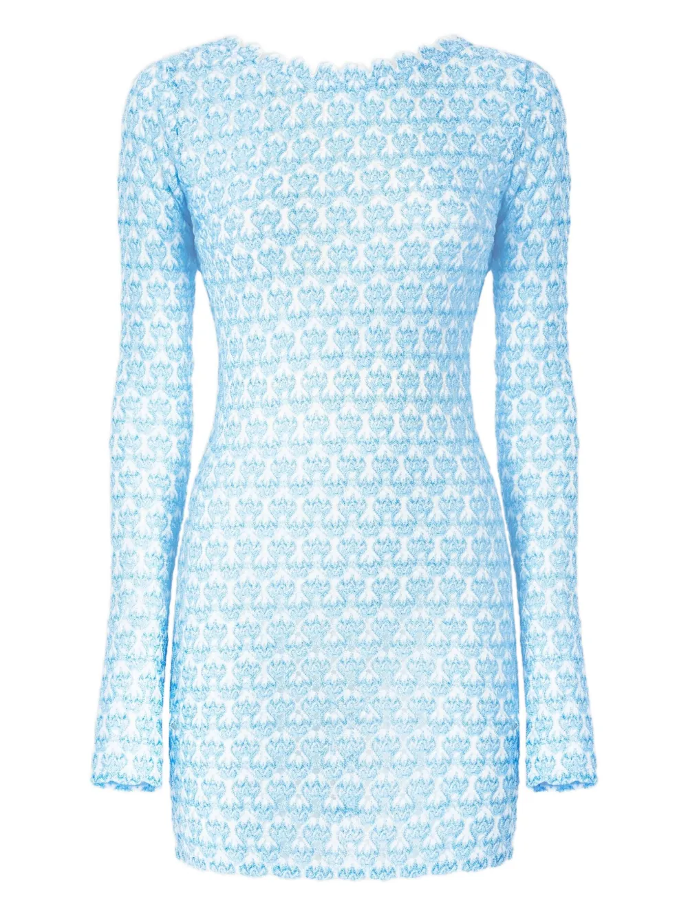 

Мини-платье с длинными рукавами, связанное крючком Missoni, синий