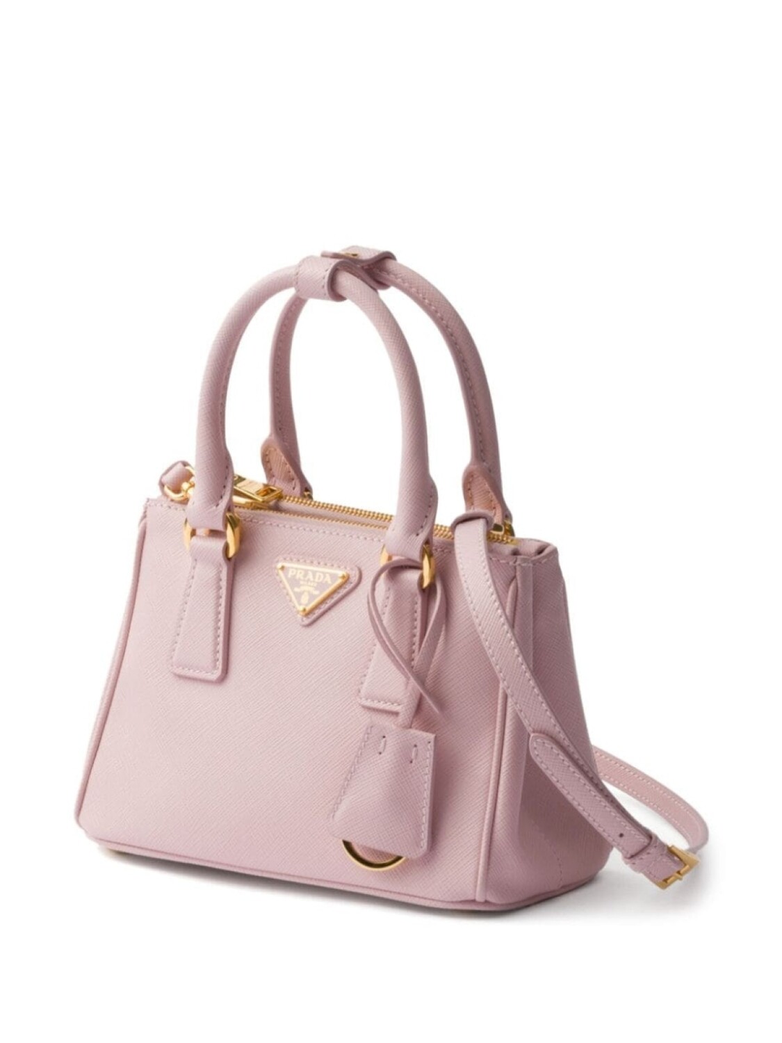 Мини-сумка Prada Galleria из сафьяновой кожи, розовый — фото 3
