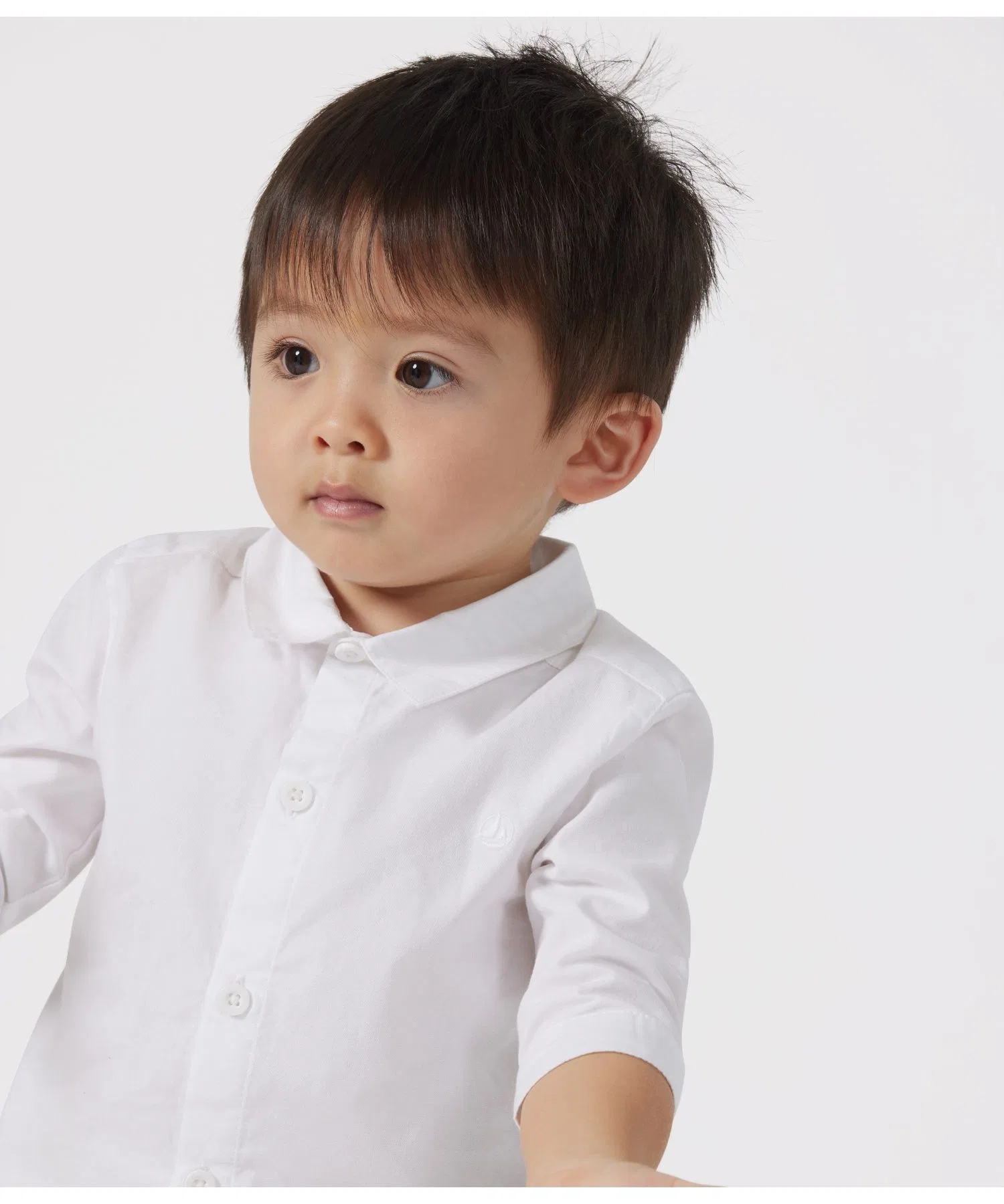 Детская рубашка PETIT BATEAU из хлопка белая — фото 4