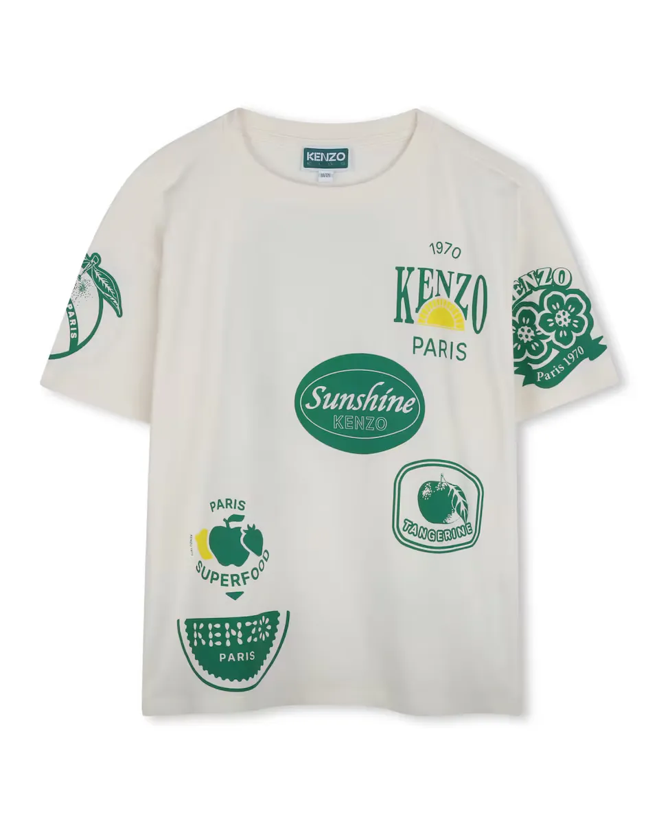 

Футболка для мальчика из белого хлопка Kenzo Kids, белый