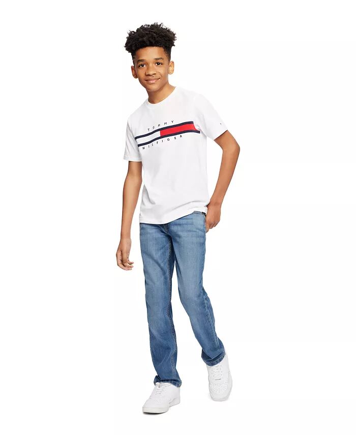 Новая фирменная футболка Tommy для малышей и маленьких мальчиков Tommy Hilfiger, белый — фото 3