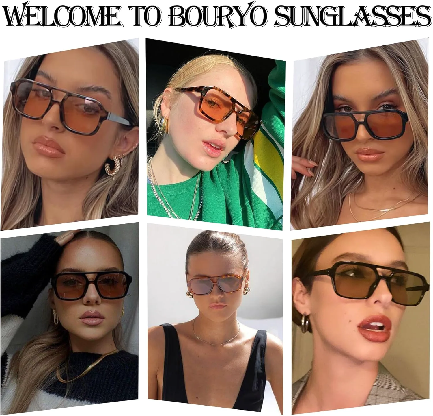 

Поляризованные солнцезащитные очки Bouryo Square Wayfarer для мужчин и женщин, для вождения, рыбалки, с защитой UV400 (2 шт.), B3 Leopard Print/Purple Mirror