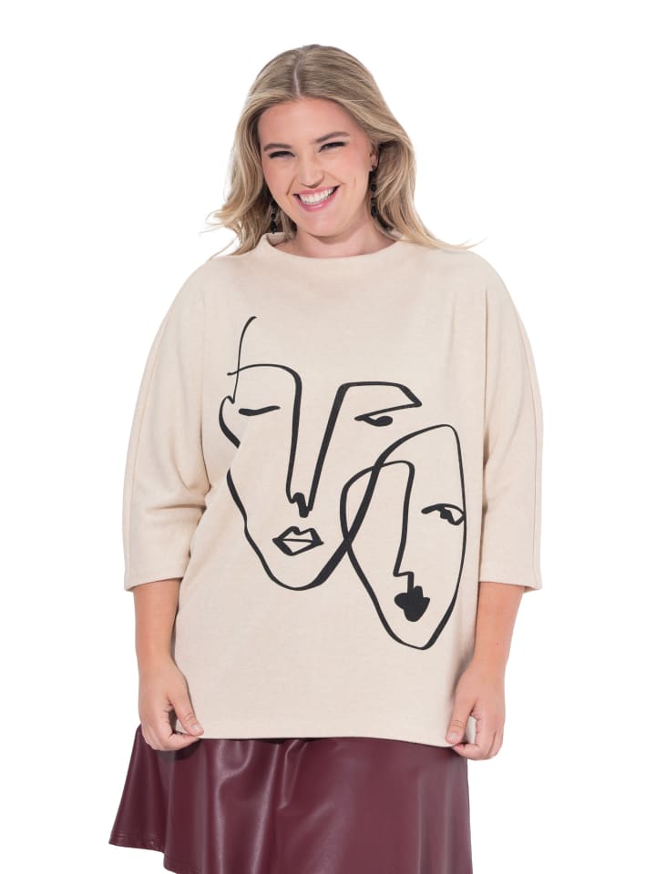 

MIAMODA Жаккардовый свитер кремового цвета