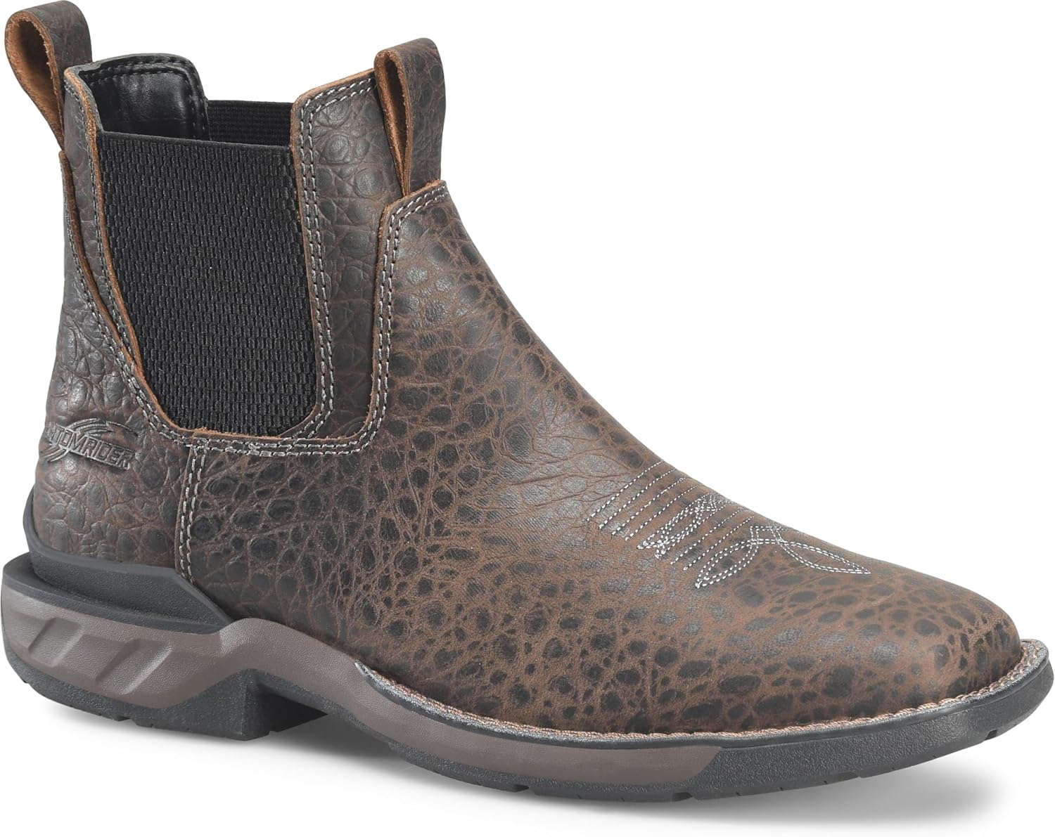 

Ботинки PHANTOM RIDER Double-h Crestone 6 Romeo Wide Square Toe для мужчин с верхом из кожи Carib Dusky, маслостойкой и противоскользящей подошвой, соответствующие стандарту EH, темно-коричневый