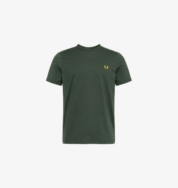 

Футболка из хлопкового джерси с круглым вырезом и фирменной вышивкой Fred Perry, зеленый